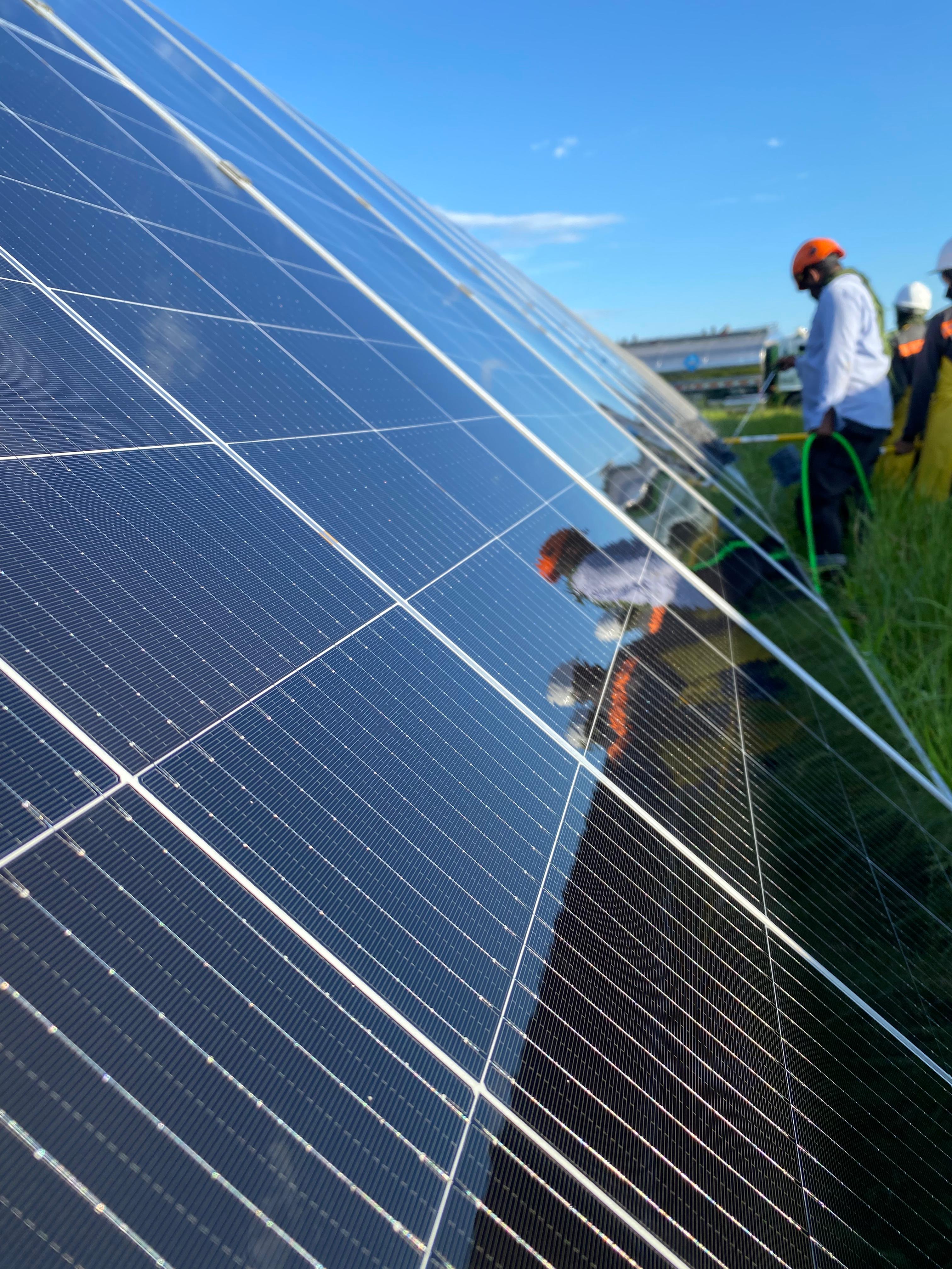 Panel solar limpio